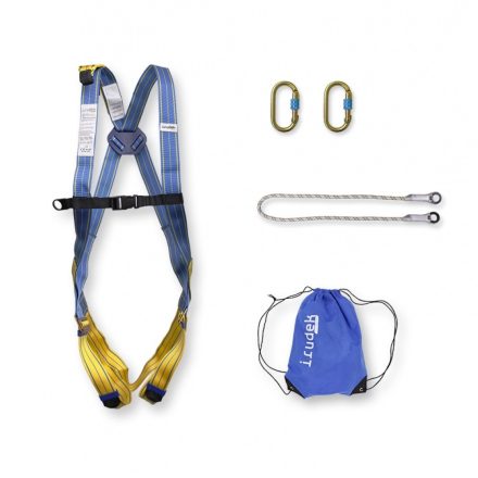 Heveder szett Irudek Dolomitas Light 1 plus + 981 karabiner 10150 statikus kötél, kék/sárg