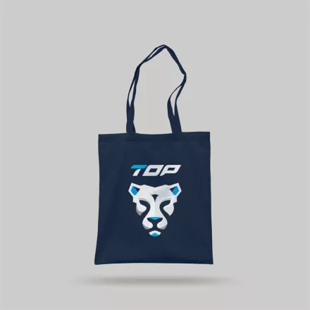 Vászontáska top logózott, türkiz