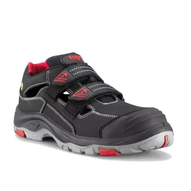 Védőszandál s1p esd src pu/gumi talppal top brooklyn sandal, fekete/piros