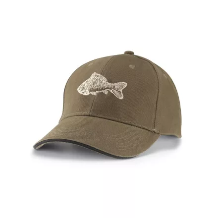 Sapka (ponty hímzéssel) khaki/fekete