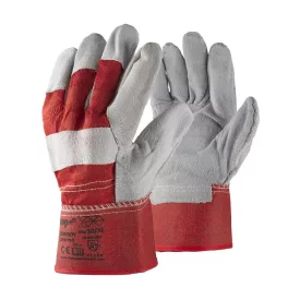 Marhabőr kesztyű pamut kézhát top cowboy, fehér/piros