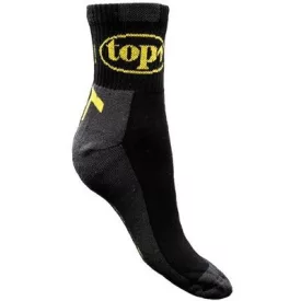 Zokni munkavédelmi lazított gumirozott szár fekete/sárga