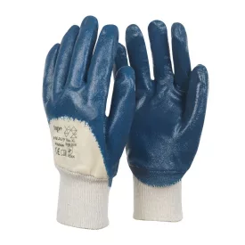 Kesztyű nitril mártott 3/4 erős kopásállóság top heavy, sötétkék, 8/m