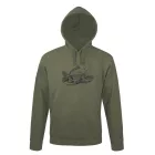 Kapucnis pulóver (ponty mintával) 50% pamut 50% poliészter, army