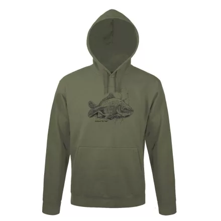 Kapucnis pulóver (ponty mintával) 50% pamut 50% poliészter, army