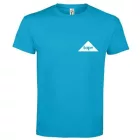 Póló (top logóval feliratozott, hímzett) kereknyakú top, vízkék