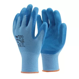 Védőkesztyű latex mártott poliészter csúszásmentes top jack, kék