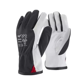 Védőkesztyű báránybőr szatén kézhát top lasarc, fekete/fehér