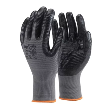 Védőkesztyű nitril lélegző rugalmas top line-, fekete/szürke