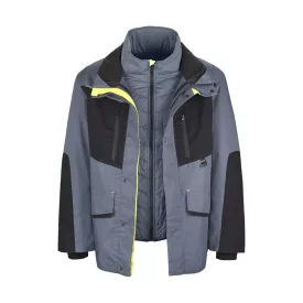 Top phoenix co2d prk kabát, black/grey/fluo yellow