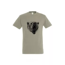 Póló (medve mintával) kereknyakú (100%pamut 190gr/m2) top, khaki