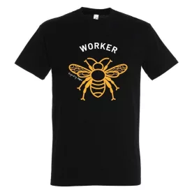 Póló (méhecske mintával) kereknyakú top, deep black