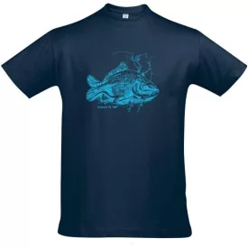 Póló (ponty mintával) kereknyakú (100%pamut 190gr/m2) top, sötétkék