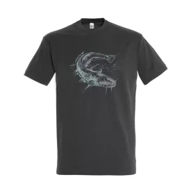 Póló (harcsa mintával) kereknyakú (100%pamut 190gr/m2) top, szürke