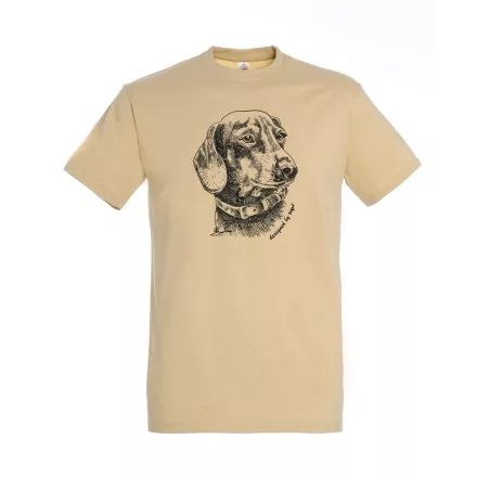 Póló (tacskó mintával) kereknyakú (100%pamut 190gr/m2) top, sand