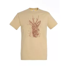 Póló (őz mintával) kereknyakú (100%pamut 190gr/m2) top, sand