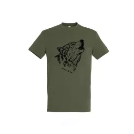 Póló (farkas mintával) kereknyakú (100%pamut 190gr/m2) top, katonai szín