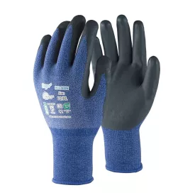 Védőkesztyű top rcl002n habosított latex mártás kék/fehér