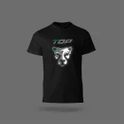 Top rfl fényvisszaverős logózott kereknyakú póló, fekete