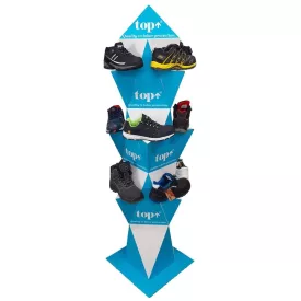 Karton cipőállvány top shoe display, kék/fehér