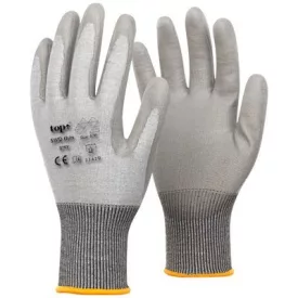 Kesztyű pu mártott polietilén acélszálakkal erősítve top swd thin, szürke