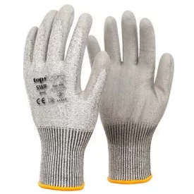 Kesztyű pu mártott polietilén acélszálakkal erősítve top swf, szürke