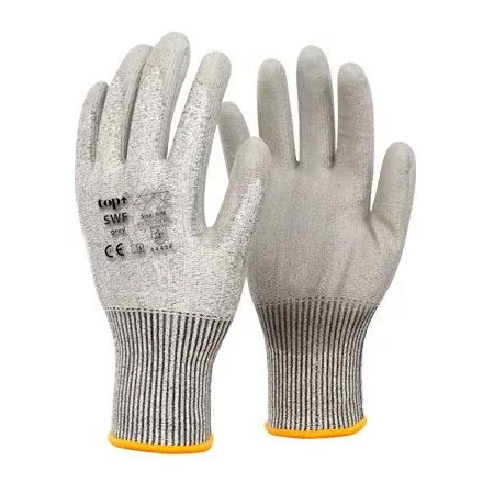 Kesztyű pu mártott polietilén acélszálakkal erősítve top swf, szürke