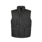 Top vest basic bélelt mellény, 80% poliészter, 20% pamut, multifunkciós zsebek, fekete