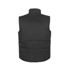 Top vest basic bélelt mellény, 80% poliészter, 20% pamut, multifunkciós zsebek, fekete