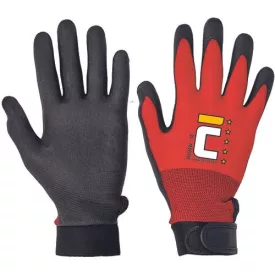 Jacdaw piros mártott nylon kesztyű