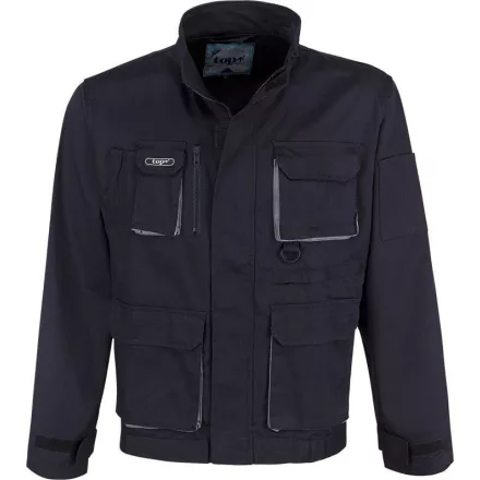 Munkakabát dzseki fazonú rejtett húzózáras nyolc zseb top016, sötétkék