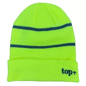 Top cap sapka - fényvisszaverő csíkkal jólláthatósági színben polár sapka