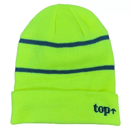 Top cap sapka - fényvisszaverő csíkkal jólláthatósági színben polár sapka