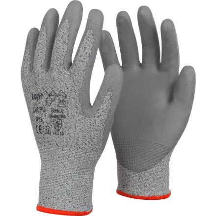 Védőkesztyű 5-ös vágásálló polietilén top cut pu, szürke