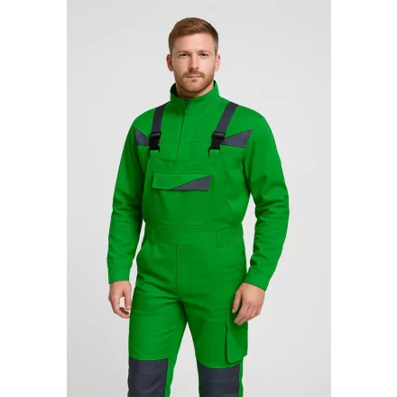 Munkaruha set top nova kabát és kantáros nadrág, fehér