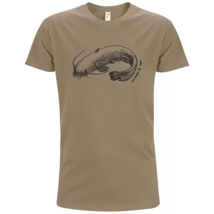 Póló (harcsa mintával) kereknyakú (100%pamut 190gr/m2) top, khaki