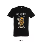 Póló (méhecske mintával let it bee) kereknyakú top, deep black