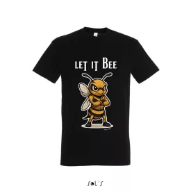 Póló (méhecske mintával let it bee) kereknyakú top, deep black