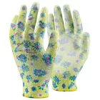 Védőkesztyű mártott poliészter top pu flower gr, zöld alma