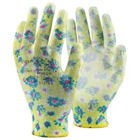 Védőkesztyű mártott poliészter top pu flower gr, zöld alma