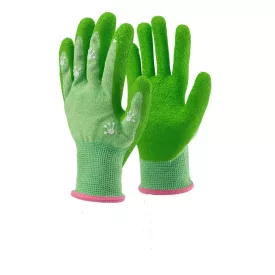 Kesztyű gyerek top smiley latex mártás, gumírozott mandzsetta, zöld