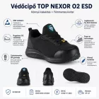 Védőcipő top nexor o2 esd, fekete - 607455