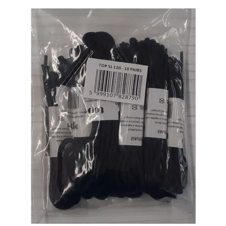 Cipőfűző hosszú hengeres strapabíró (100%nylon) top, fekete - TOP_SL