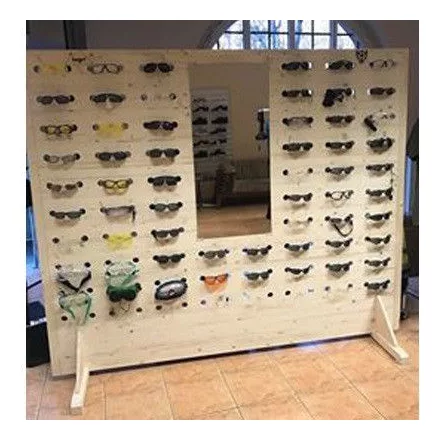 Szemüvegállvány nagy tükrös 188cm magas 225cm széles 2x35cm mély top - TOP_SZ_ALLVANY_NAGY