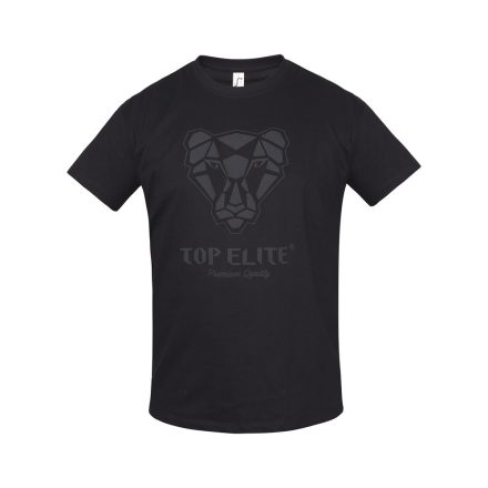 TOP ELITE PUFFY 3D logózott kereknyakú póló, fekete