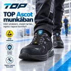 Védőfélcipő TOP ASCOT S3 ESD, alumínium orrmerevítő, kevlár talplemez
