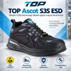 Védőfélcipő TOP ASCOT S3 ESD, alumínium orrmerevítő, kevlár talplemez