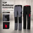 Munkanadrág Top Bulldozer 65% poliészter, 35% pamut, fekete/piros
