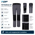 Munkanadrág Top Bulldozer P 94% poliészter, 6% elasztán, szürke/fekete