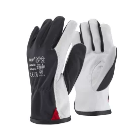 Védőkesztyű báránybőr szatén kézhát TOP LASARC, fekete/fehér